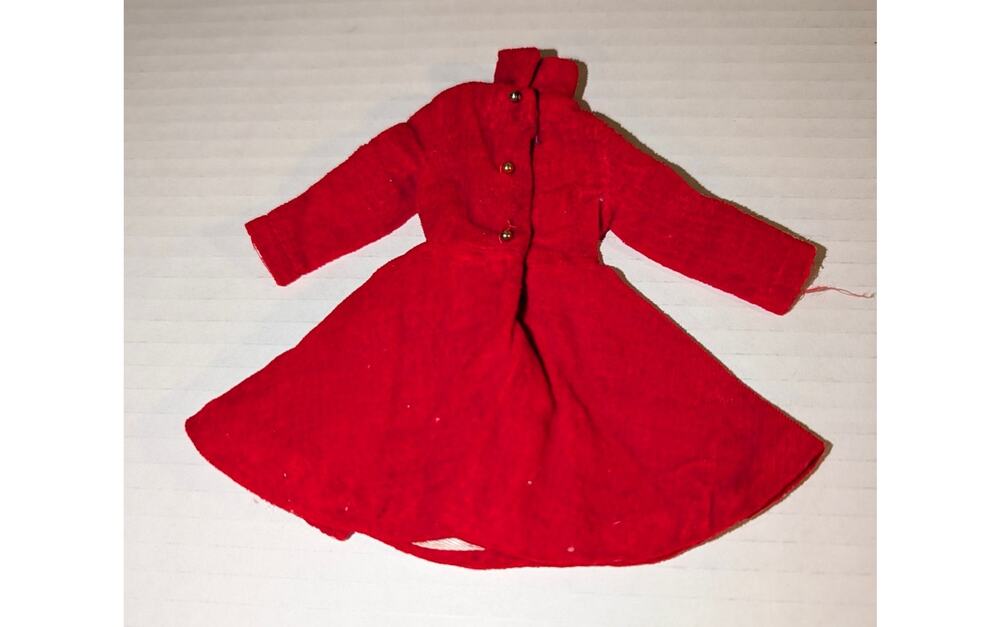 Mint Vintage Mattel 1964 Barbie Skipper Red Velvet Dress Coat #1906